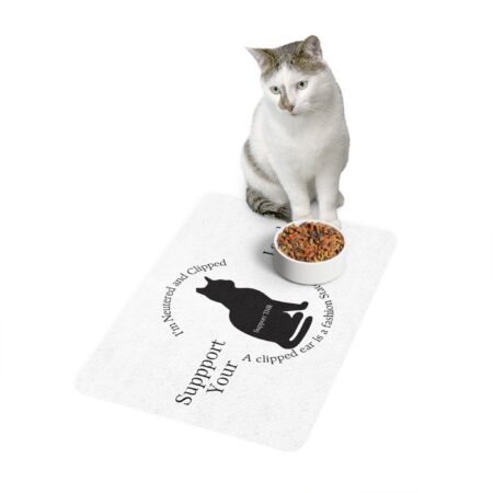 Clipped-Ear Awareness Pet Food Mat